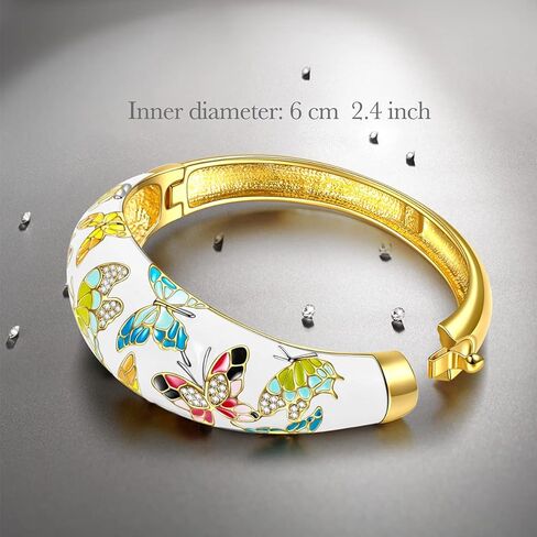 QIANSE Bracelet for Women, Spring of Versailles Plated Handcrafted Bangles, Gift with Delicate Jewelry Box, Jewelry Gifts for Women Mom Wife Girls in Kuwait