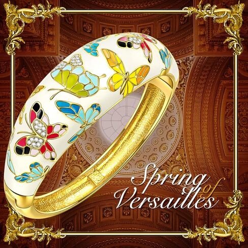 QIANSE Bracelet for Women, Spring of Versailles Plated Handcrafted Bangles, Gift with Delicate Jewelry Box, Jewelry Gifts for Women Mom Wife Girls in Kuwait