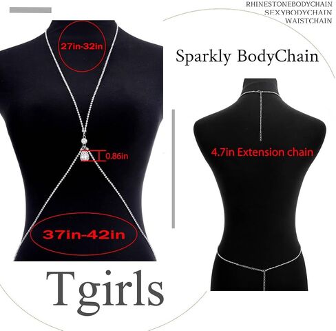 Tgirls حجر الراين الجسم سلسلة مثير كريستال الجسم مجوهرات بيكيني الخصر الجسم سلاسل سباركلي الصدرية الجسم سلسلة للنساء والفتيات in Saudi Arabia