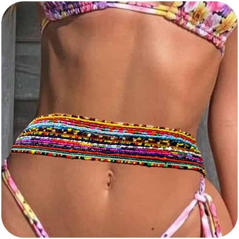 FUNEIA 32 قطعة سلاسل خرز الخصر للنساء، خرز البطن للخصر، مجموعة سلاسل خصر مرنة قابلة للتعديل (31.4-35.4 بوصة) in Kuwait