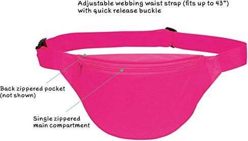 BuyAgain Fanny Pack, Unisex 2 Zipper Quick Release Buckle Travel Sport Running Waist Fanny Pack For Women Men in Kuwait