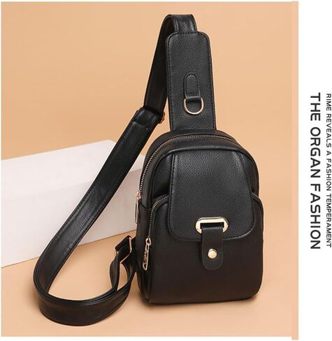 Yaopeing Trendy Sling Bag for Women,Small Crossbody Fanny Packs Leather Multipurpose Purse Chest Bag for Travel in Kuwait