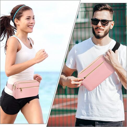 CXWMZY Fanny Packs للنساء والرجال، حقيبة خصر أنيقة وحقيبة بوم مع جيوب متعددة سعة كبيرة، حقيبة فاني لطيفة كاجوال لديزني والسفر والتسوق وركوب الدراجات والجري (أسود) in Kuwait
