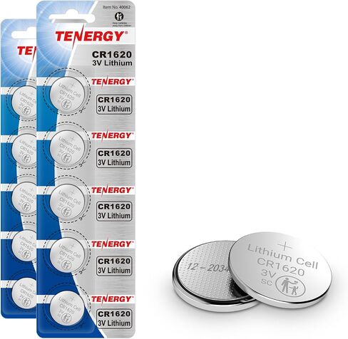 بطارية خلية زر ليثيوم 3 فولت من Tenergy CR1620، لمفاتيح السيارة والساعات والآلات الحاسبة وأجهزة التحكم عن بعد، 20 حزمة in Kuwait