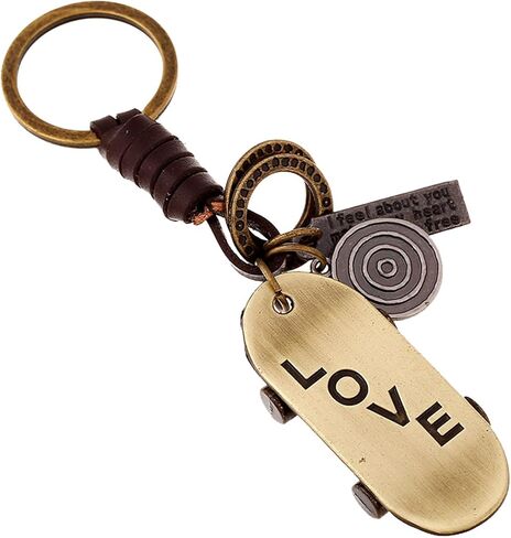 سلسلة مفاتيح سيارة من الجلد الطبيعي من QISVVE، ملحقات سلسلة مفاتيح غربية بمشبك للمفاتيح، حامل سلسلة مفاتيح من الجلد للرجال والنساء in Kuwait