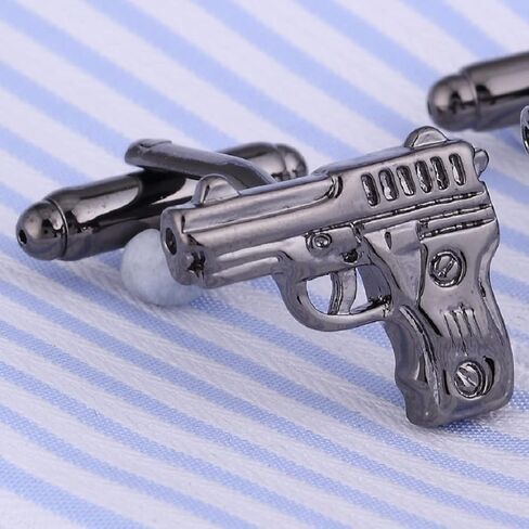 أزرار أكمام مسدس للرجال، أزرار أكمام مسدس مسدس، أزرار أكمام للأذرع مسدسات اليد، أزرار أكمام أكمام للمسدسات السوداء، قميص بنادق سوداء أزرار أكمام فرنسية، أفضل رجل زفاف أزرار أكمام هدية in Kuwait