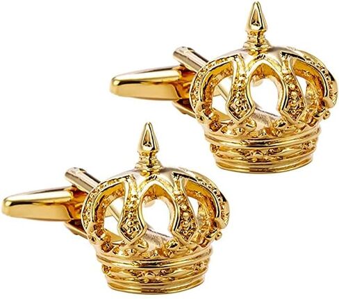 A N KINGPiiN Royal Crown Cufflinks for Men (Gold) in Kuwait