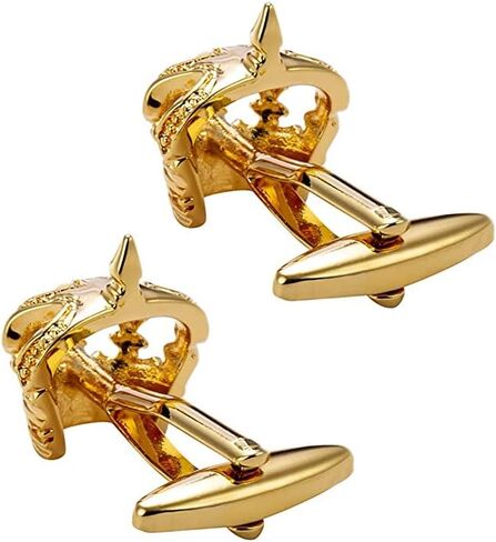 A N KINGPiiN Royal Crown Cufflinks for Men (Gold) in Kuwait