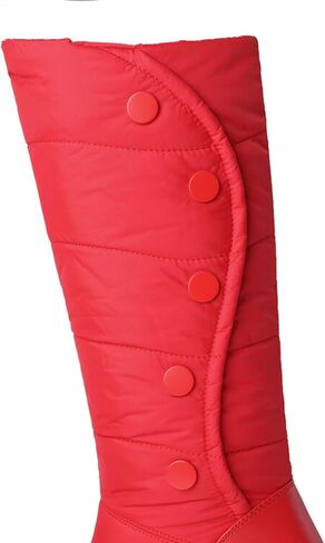Myallfeet Women's Winter Warm Thick Sole High Tube Snow Boots Waterproof And Comfortable Fur Lining Warm Winter Boots Wedge Boots With Assist Support in Saudi Arabia