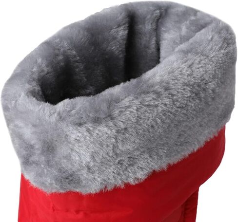Myallfeet Women's Winter Warm Thick Sole High Tube Snow Boots Waterproof And Comfortable Fur Lining Warm Winter Boots Wedge Boots With Assist Support in Saudi Arabia