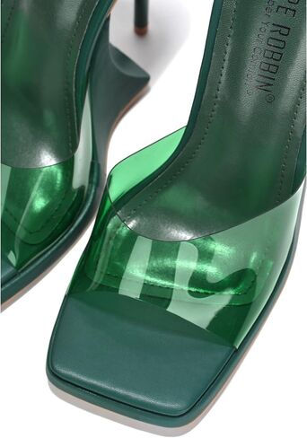 Cape Robbin Magana Sexy Stiletto Peep Toe High Heels for Women, Women's Square Open Toe Heeled Mules in Kuwait