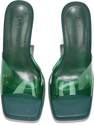 Cape Robbin Magana Sexy Stiletto Peep Toe High Heels for Women, Women's Square Open Toe Heeled Mules in Kuwait