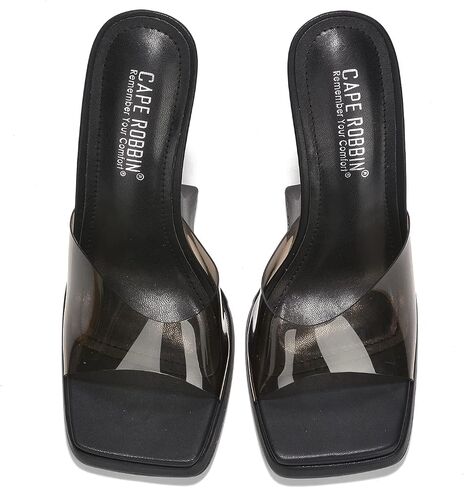 Cape Robbin Magana Sexy Stiletto Peep Toe High Heels for Women, Women's Square Open Toe Heeled Mules in Kuwait