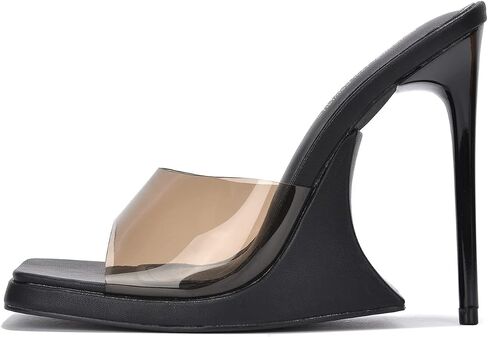 Cape Robbin Magana Sexy Stiletto Peep Toe High Heels for Women, Women's Square Open Toe Heeled Mules in Kuwait