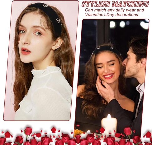 Valentine's Day Headband Heart Headband Glitterr Hair Band Valentine's Day Hair Accessories for women Party Supplies in Saudi Arabia