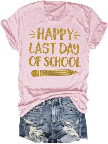 Teacher Shirts for Women Last/First Day of School 100 Days of Loving School Inspirational Graphic Tees Tops in Saudi Arabia