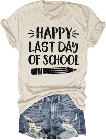 Teacher Shirts for Women Last/First Day of School 100 Days of Loving School Inspirational Graphic Tees Tops in Saudi Arabia