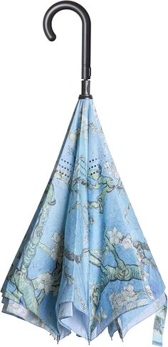 Galleria Reverse Close Stick Umbrella Van Gogh Almond Blossom-art on both sides, Multicoloured, L in Kuwait