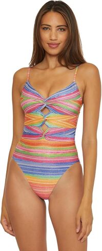 BECCA Women's Standard Shoreline One Piece Swimsuit, Plunge Neck, Cutout, Bathing Suits in Saudi Arabia