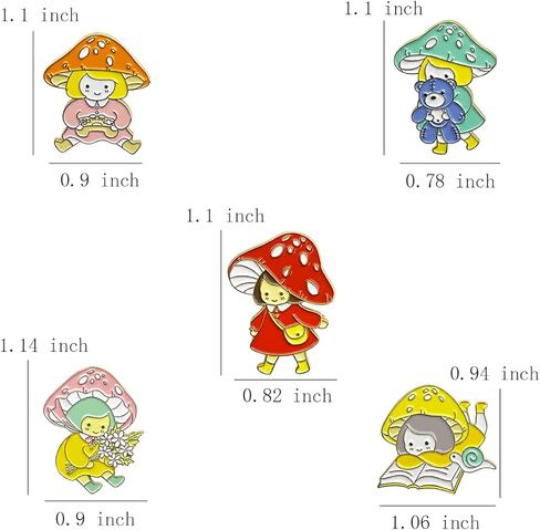 الفطر المينا دبابيس مجموعة مضحك لطيف الفطر الكرتون التلبيب دبابيس لحقائب الظهر السترات القبعات أكياس رواية شارة بدبابيس الهدايا والمجوهرات in Kuwait