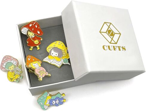 الفطر المينا دبابيس مجموعة مضحك لطيف الفطر الكرتون التلبيب دبابيس لحقائب الظهر السترات القبعات أكياس رواية شارة بدبابيس الهدايا والمجوهرات in Kuwait