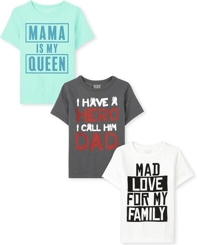 The Children's Place Toddler Boys Short Sleeve Multi Color Graphic T-Shirt, 3 Pack in Saudi Arabia
