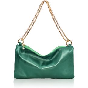 FEICHANGHAO Women's Satin Evening Handbag Shoulder Bag Wedding Prom Formal Clutch Party Purses