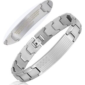 Wolentty American Flag Bracelet Engraved Inspirational Bible Verse Link Bracelet Gift for Men in Kuwait