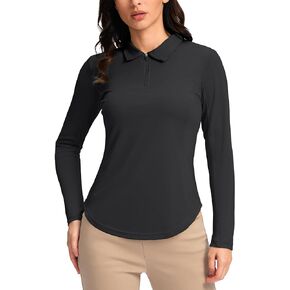 Women's Polo Shirts Long Sleeve UPF 50+ UV Protection Shirts Lightweight Quick Dry Cool Shirts for Women Golf Work Outdoor
