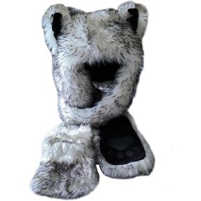 Simpowe Novelty Scarf Animal Furry Hood Hat in Kuwait