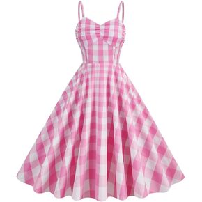 Womens 1950s Retro Rockabilly Princess Cosplay Dress Floral Halter Audrey Hepburn 50's 60's Party Costume Gown