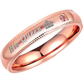 أساور زفاف من Her King His Queen للرجال والنساء، مصنوعة من الفولاذ المقاوم للصدأ للأزواج والأزواج المتطابقين مع خواتم وعد الخطوبة السنوية in Kuwait