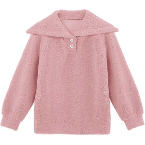 بلوفر Rrhss للفتيات من الصوف الغامض للأطفال بأكمام طويلة كاجوال من الشيربا لعمر 5-14 سنة in Kuwait