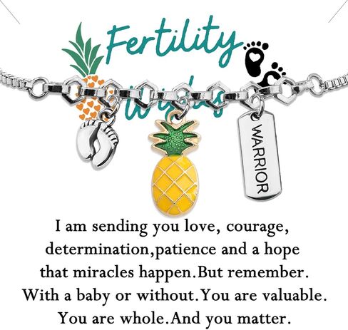 MYOSPARK IVF Fertility Wish Gift IVF Infertility Warrior Pineapple Bracelet IVF Encouragement Gifts for Women in Saudi Arabia