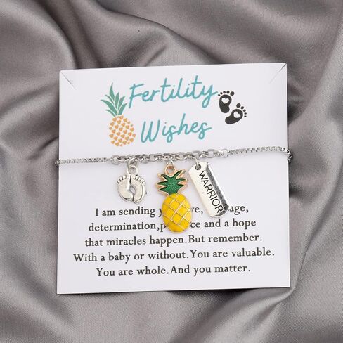 MYOSPARK IVF Fertility Wish Gift IVF Infertility Warrior Pineapple Bracelet IVF Encouragement Gifts for Women in Saudi Arabia