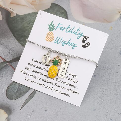 MYOSPARK IVF Fertility Wish Gift IVF Infertility Warrior Pineapple Bracelet IVF Encouragement Gifts for Women in Saudi Arabia