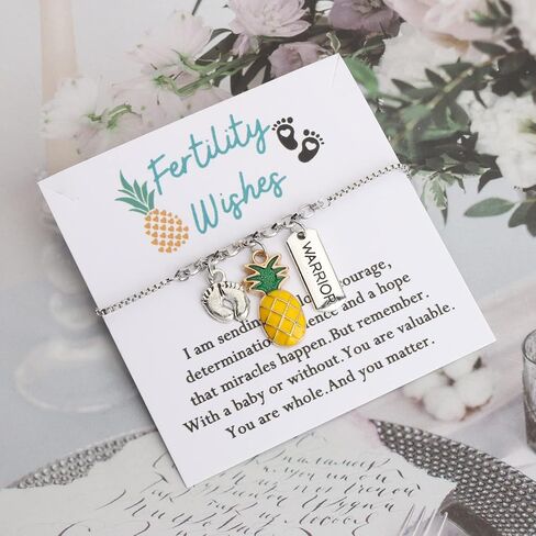 MYOSPARK IVF Fertility Wish Gift IVF Infertility Warrior Pineapple Bracelet IVF Encouragement Gifts for Women in Saudi Arabia