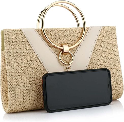 Magnitt Women Straw Bag Evening Clutch Purse Elegant Handbags Formal Party Clutches Purses for Wedding/Prom/Cocktail in Saudi Arabia