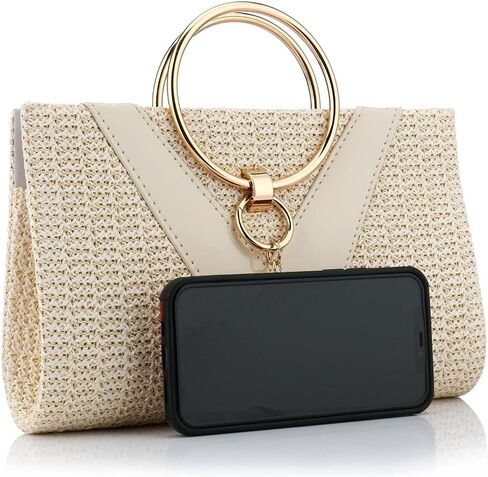 Magnitt Women Straw Bag Evening Clutch Purse Elegant Handbags Formal Party Clutches Purses for Wedding/Prom/Cocktail in Saudi Arabia