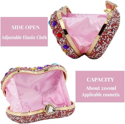 Chaliwini Black Clutch Purse For Women Evening Sparkly Bag Party Rhinestone Floral Handbags Bride Wallet in Saudi Arabia