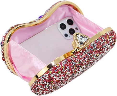 Chaliwini Black Clutch Purse For Women Evening Sparkly Bag Party Rhinestone Floral Handbags Bride Wallet in Saudi Arabia