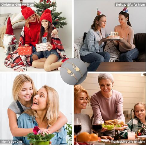 هدايا NANOOER للأم من الابنة، أفضل هدايا للأم، هدايا عيد الميلاد المضحكة للأم، هدايا عيد الشكر للأم للأم، الأم والابنة والأم وأنا مجموعة هدايا أساور متطابقة لـ 2/3/4 in Kuwait
