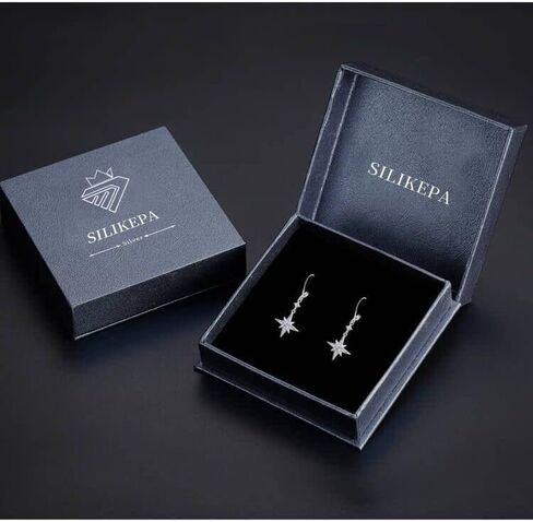 Star Earrings for Women 925 Sterling Silver Star Dangling Drop Earrings with Moonstone/Zircon Jewelry Gifts for Women in Kuwait