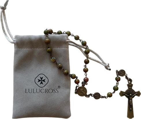 Lulucross 6 مللي متر مسبحة كاثوليكية الهيماتيت عقد خرز القلائد للنساء والرجال سبحة صلاة القلائد in Kuwait