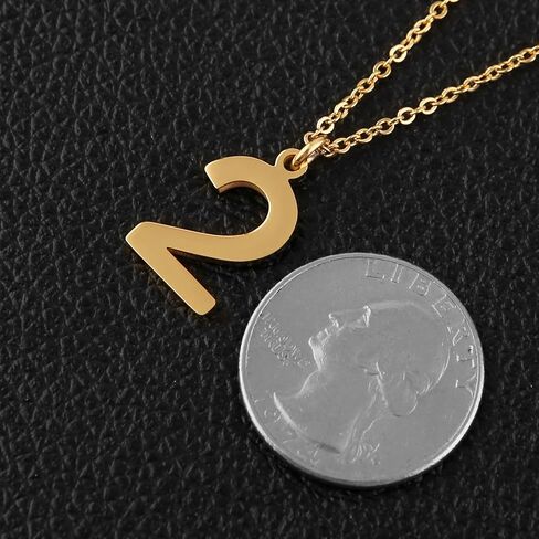 HZMAN Womens Stainless Steel Number 0-9 Charms Pendant Necklace 2 Colors Gold Silve in Saudi Arabia