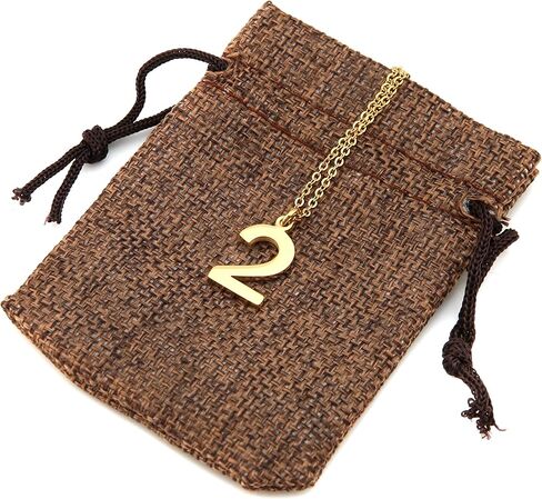 HZMAN Womens Stainless Steel Number 0-9 Charms Pendant Necklace 2 Colors Gold Silve in Saudi Arabia