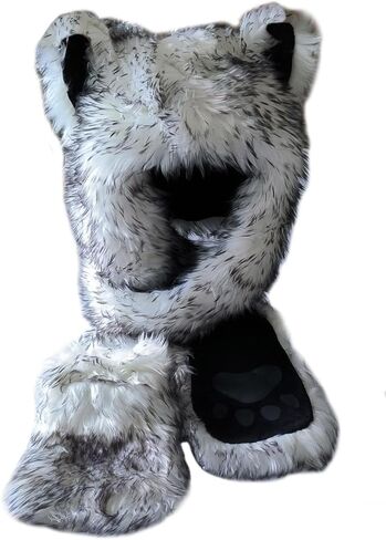 Simpowe Novelty Scarf Animal Furry Hood Hat in Kuwait