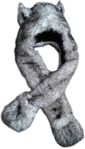 Simpowe Novelty Scarf Animal Furry Hood Hat in Kuwait