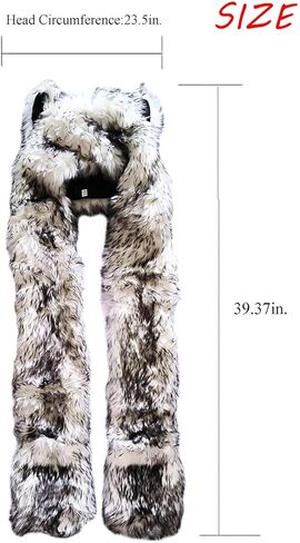 Simpowe Novelty Scarf Animal Furry Hood Hat in Kuwait