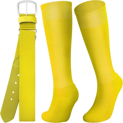 Zhanmai Baseball Belt and Socks Combo Adjustable Softball Socks and Belt Elastic Waist Belt for Youth Boys Girls, and Adult in Saudi Arabia